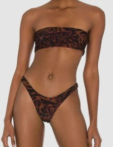 $143 Koral Women's Brown Printed Limitless 2-Piece Bikini Set Swimwear Size L - Picture 1 of 4