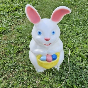 Vintage Empire 21.5" Easter Rabbit Bunny With Egg Basket Blow Mold - Picture 1 of 3