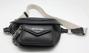 Michael Kors Maisie Small Pebbled Leather 2-in-1 Waist Pack Black - Picture 1 of 8