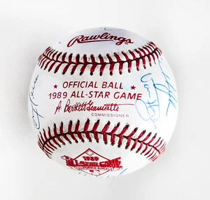 CALIFORNIA ANGELS 1989 OFFICIAL ALL STAR GAME BASEBALL WITH 16 SIGNATURES - Picture 1 of 6