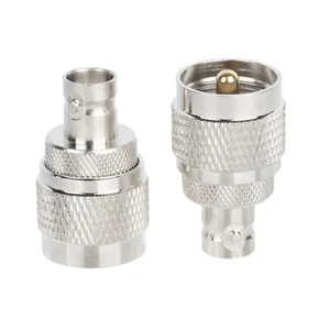 BNC Female to UHF Male Coax Cable Connector Easy to install For PL-259 Converter - Zdjęcie 1 z 14