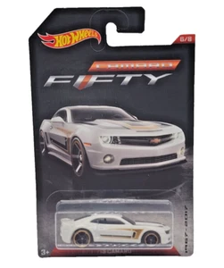Hot Wheels Camaro Fifty 2013 Camaro White Gold/Black Stripe #6/8 DWC90 New - Picture 1 of 3