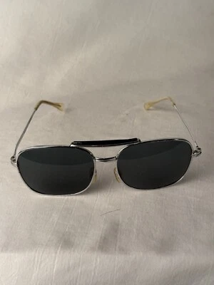 vtg 60s Aviator Silver Tone Glasses 70s Sunglasses Made In Italy - Image 1 of 4