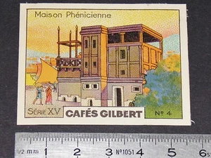 CHROMO 1936 CAFES GILBERT HABITATION MAISON PHENICIENNE HABITAT ANTIQUITE - Imagen 1 de 2