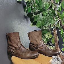 n.d.c. Claire Zip Booties Womens 8.5, 39 EU Olive Green Suede Leather Hand  Made