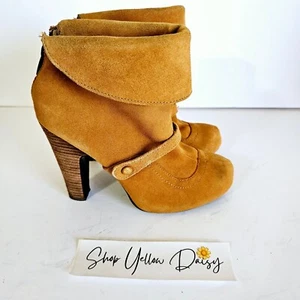 Rare Colin Stuart Brown Suede Leather Ankle Booties Womens Sz 8 - Sh444.2 - Picture 1 of 11