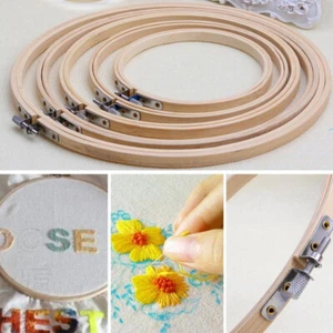 13-30cm Wooden Cross Stitch Tools Embroidery Hoop Ring Bamboo Sewing Frame - Picture 1 of 17