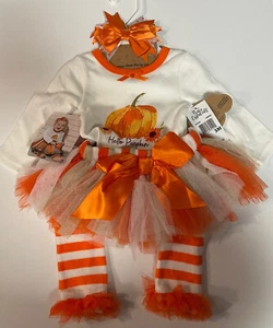 NWT 4 Pc. Outfit 3 Month Baby Girl Halloween or Thanksgiving “Hello Pumpkin” - Picture 1 of 6