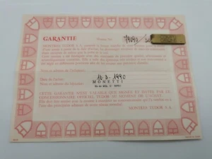 Tudor rare 79090 submariner warranty signed and stamped Italian dealer 1990 good - Imagen 1 de 9