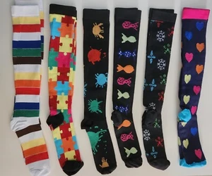 6 Pairs Women's Compression Socks Knee High Support Medical Stockings - Picture 1 of 1