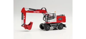 HO 1:87 Herpa # 314954 Liebherr Wheeled Excavator - Kutter Red/White/Grey - Picture 1 of 4