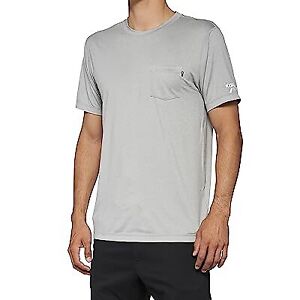 100% Mission Athletic Short Sleeve Tee Heather Grey S 20014-00005