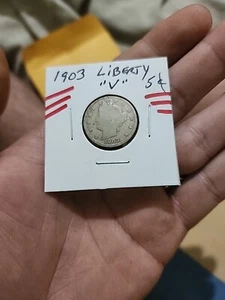 1903 LIBERTY "V" 5 CENT COIN - Picture 1 of 4