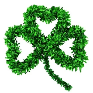 St Patricks Day Kleeblatt Lametta Tür oder Wand Dekoration - 15" x 12" Party Dekor - Bild 1 von 1