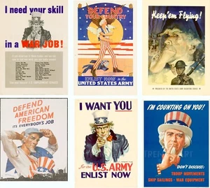 Uncle Sam Poster WWII WW2 Druck Weltkrieg Propaganda Vintage US Army Deko Geschenk - Bild 1 von 7