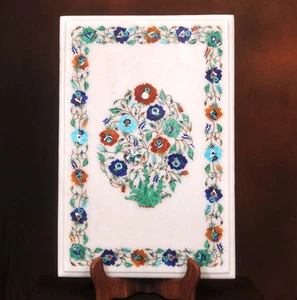 18" x 12" Marble Coffee Table Top Inlaid Multi Stone Pietra Dura Art Home decor - Picture 1 of 1