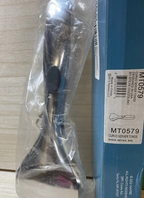 Pinzas de servidor Nambe Curvo con almohadilla gris para dedos MT 0579 en caja @ Foto 1 de 3