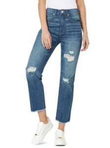 MSRP $69 Numero Women's High Rise Distressed Straight Crop Jeans SIZE 27 - Picture 1 of 2