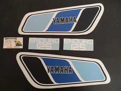 125 DTMX 1977 EMBLEMES/STICKERS RESERVOIR ET CACHES LATERAUX FILM PAUSE SANS EAU