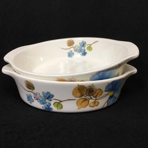 Mikasa Blue Ginger Ceram Finger Handled Lugged Soup Bowls Lot of TWO - Picture 1 of 12