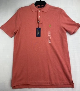 Polo Ralph Lauren Classic Fit Polo Shirt Mens Ruby Coral Pink Embroidered Pony S - Picture 1 of 10
