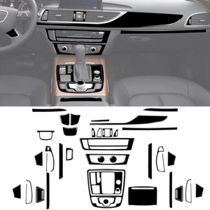 Juego completo de 40 kits de molduras decorativas interiores negro brillante para Audi A6 A7 2012-18 - Imagen 1 de 11
