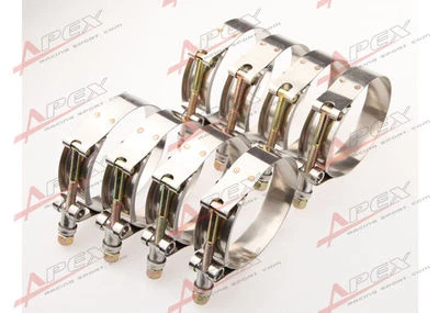 8PCS 3.0" inch 79/87mm Turbo Pipe Hose Coupler T-bolt Clamps Stainless Steel - image 1 of 4