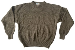 Vintage Y2K Aeropostale schwerer Grobstrick Pullover taupe Herren Large - Bild 1 von 7