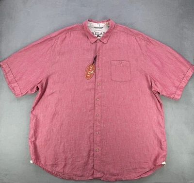 Tommy Bahama Shirt Mens 3XT Surfers Pink Relax Party Breezer Linen Button Up NWT - Image 1 of 4