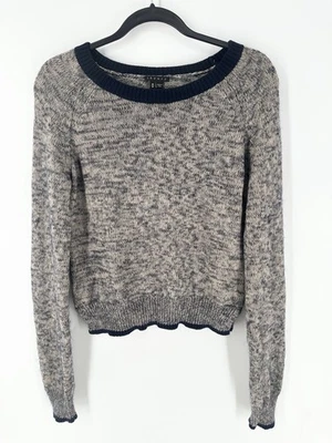Theory Abner B Marled Cashmere Mohair Sweater Grey Blue Women’s M Read - Image 1 of 4
