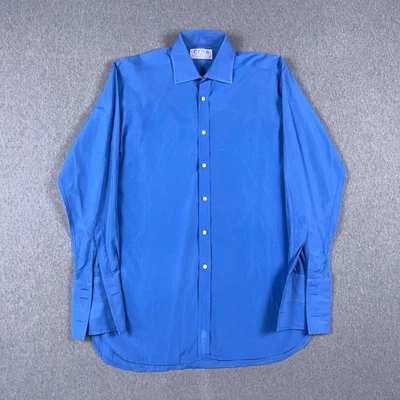 Thomas Pink Shirt 15 / 33 French Cuff Sea Island Cotton Blue Long Sleeve - Image 1 of 4