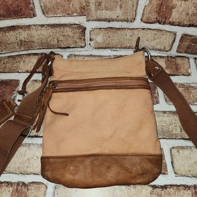 Bolsa satchel Ellington de couro lona tiracolo bolsa pequena borla  - Imagem 1 de 4
