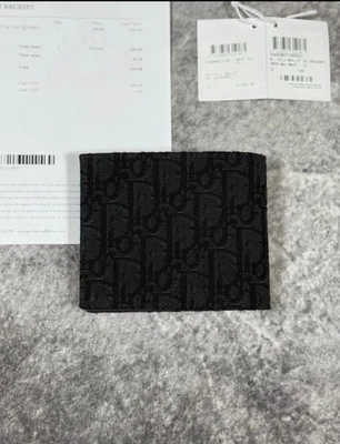 Authentic Dior Oblique Wallet - Black Jacquard - Iconic Luxury Design with Box - Image 1 of 4