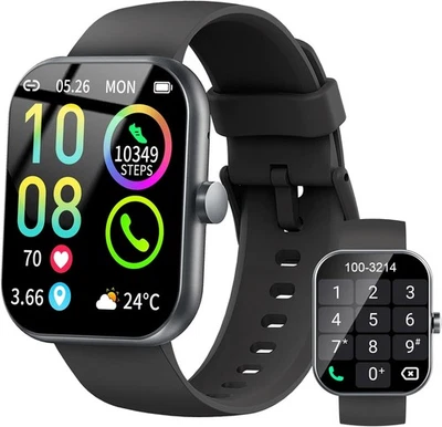 JUGEMAN Smartwatch Herren Damen, 1,96"HD Touch Fitnessuhr mit Telefonfunktion, Smart