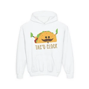 Youth Taco Clock Hoodie - Fun Kids Sweatshirt for Taco Lovers, Unique [...] - Picture 1 of 7