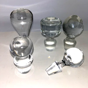 5 Kristall Karaffe Tops Stopfen Top Zustand Vintage 3" bis 4" Glas - Bild 1 von 15
