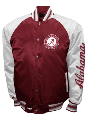 Jaqueta Alabama Crimson Tide Franchise Club Game Cetim Full-Snap - Carmesim - Imagem 1 de 3