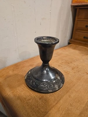 复古 Towle 花卉“Old Master”502 年纯银烛台  — 第 1/4 张图片