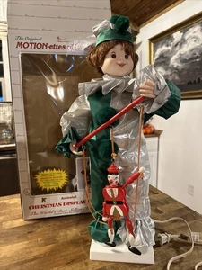 Vintage Telco Motion-ette Animated Puppeteer Harlequin 18” Tall works With Box - Picture 1 of 6