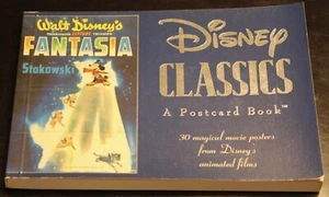 DISNEY CLASSICS POSTCARD BOOK 30 MAGICAL MOVIE POSTERS FANTASIA SNOW WHITE ETC. - Picture 1 of 2