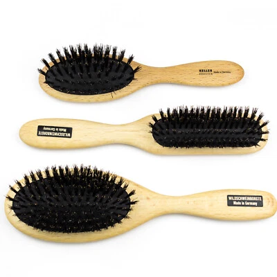 KELLER BÜRSTEN Wildschweinborstenbürste Pneumatik 6 | 7 | 11 Reihen Naturhaarbürste Holzbürste