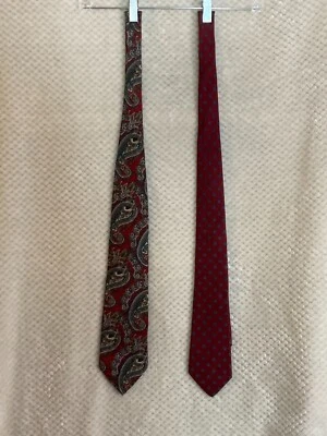 Lot of 2 Vintage Silk Neckties Hathaway & Allen Lolly Foto 1 de 3