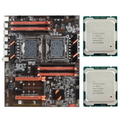 X99 ATX Motherboard + 2x Intel Xeon E5-2680 V4 14-Core CPU Processor Combos - Image 1 of 3