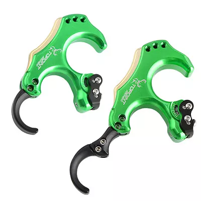 Archery Release Aid 3 4 Finger Thumb Trigger Back Tension Brass Weight Shooting  - Image 1 of 4