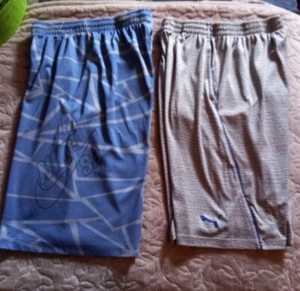 Nike /Puma Shorts Boy’s XL Silver Gray /Blue Gray Two (2) Pair - Picture 1 of 11