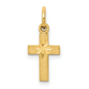 Real 10kt Yellow Gold Cross Charm - Picture 1 of 5