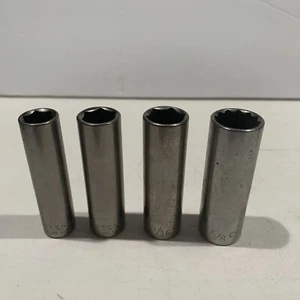Craftsman Deep SAE Socket 4 Piece G  USA 6 Pt Set 3/8” Drive - Picture 1 of 2
