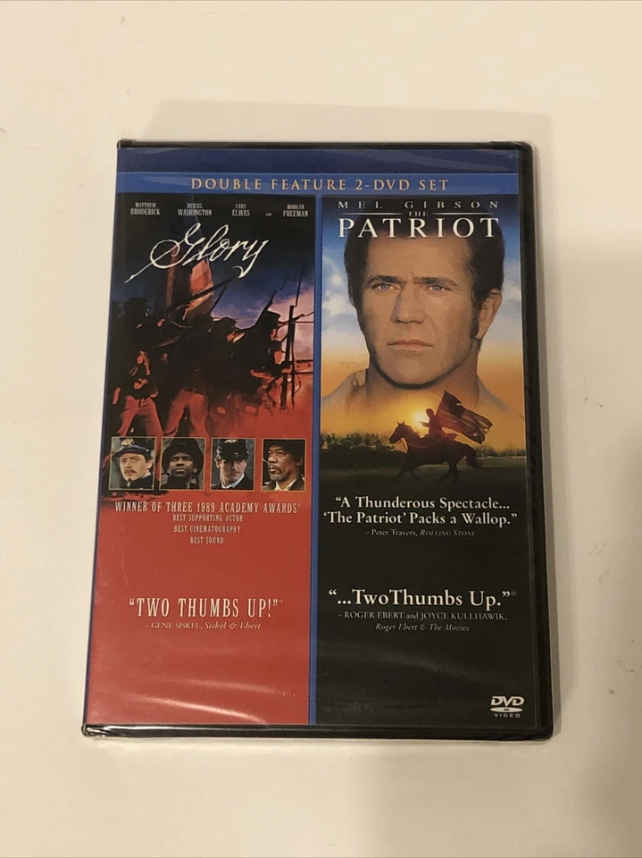 Glory / The Patriot Double Feature 2 DVDs Mel Gibson Denzel Washington Morgan