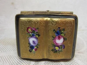 STUNNING LIMOGES Peint Main TRINKET BOX  MARECHAL Hand Painted GOLD & ROSES  VGC - Picture 1 of 5
