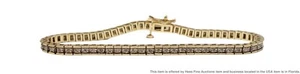 Vintage 14k Yellow Gold .97ct Natural Earth Mined Diamond Ladies Tennis Bracelet - Picture 1 of 7